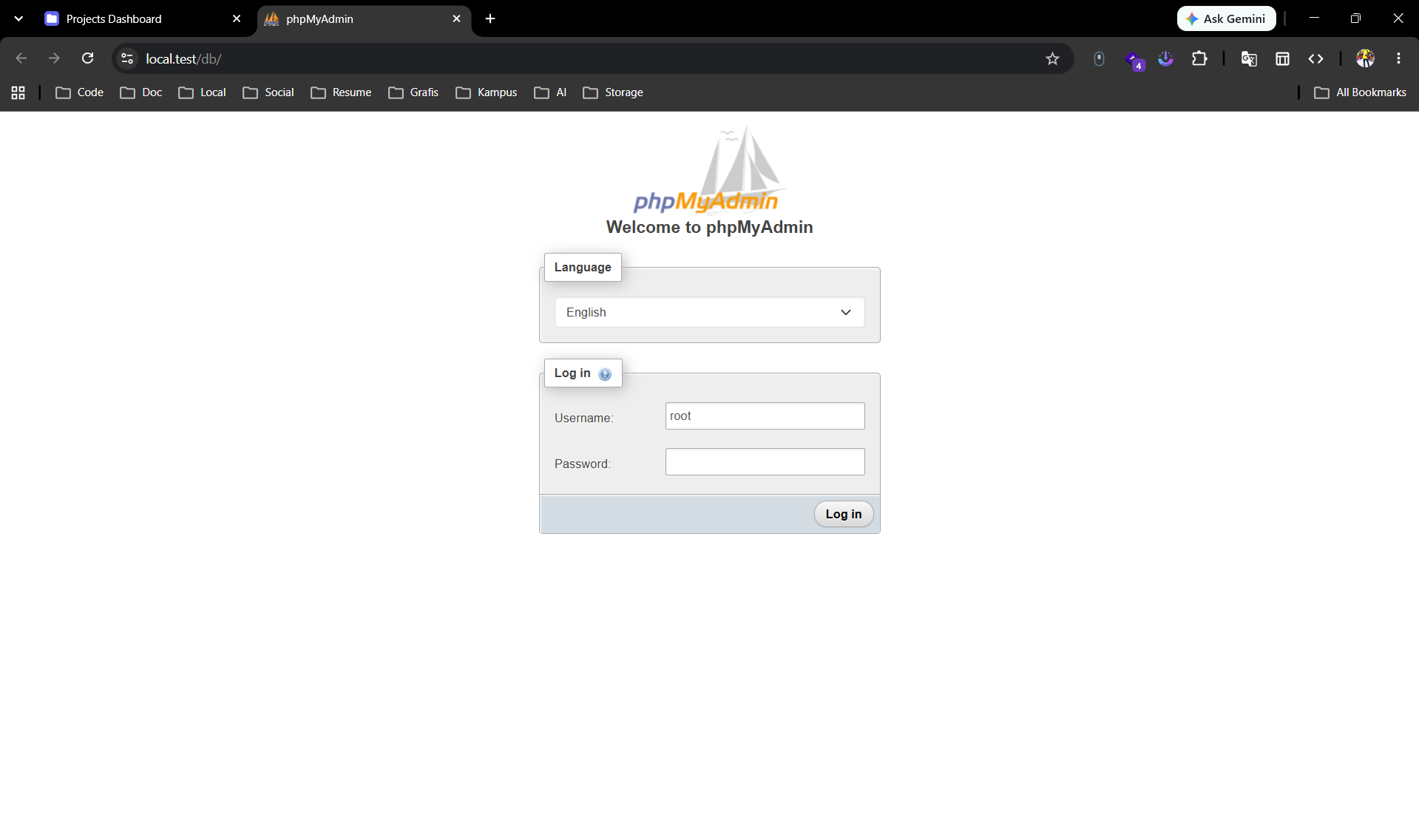 Detail project di dashboard