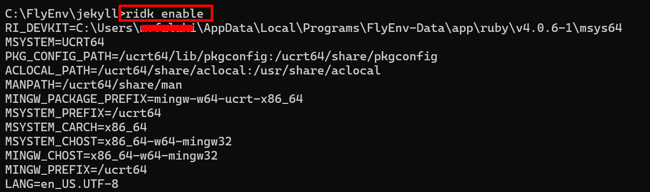 ridk enable mengatur environment variable MSYS2 dan MINGW